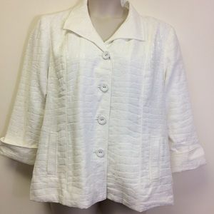 Linea by Louis Dell'Olio NWOT White Croc Blazer XL